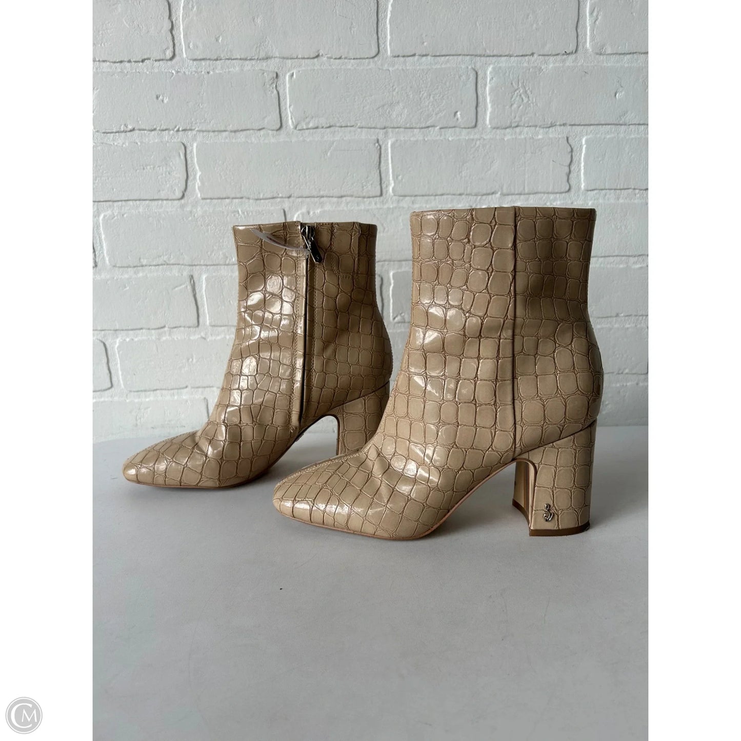 Boots Ankle Heels By Sam Edelman In Tan, Size: 7