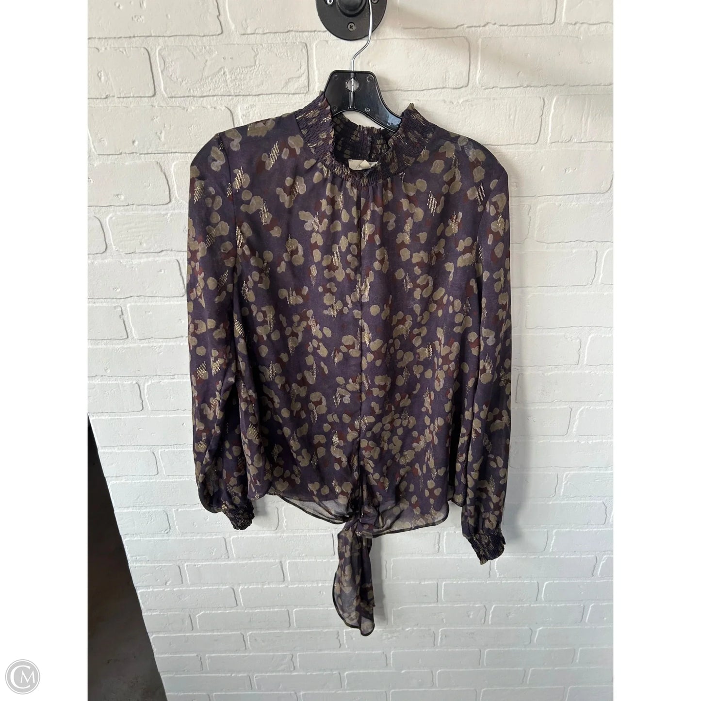 Top Long Sleeve By Mystree In Purple & Tan, Size: Large