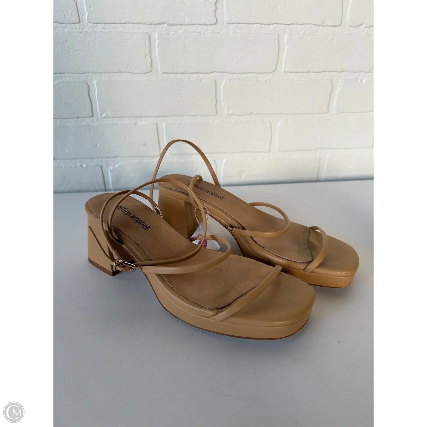 Sandals Heels Block By Jeffery Campbell In Tan, Size: 8