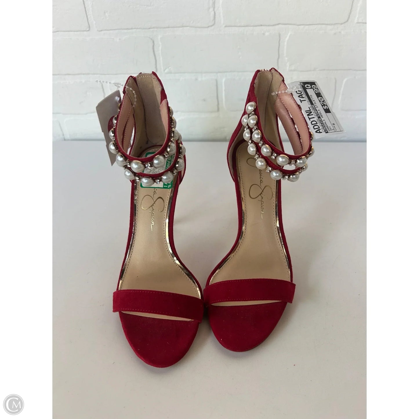 Sandals Heels Stiletto By Jessica Simpson In Red, Size: 6