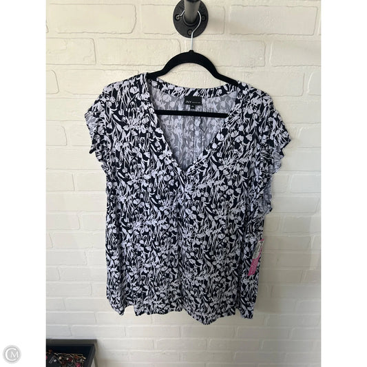 Top Short Sleeve By Jones New York In Black & White, Size: 2x