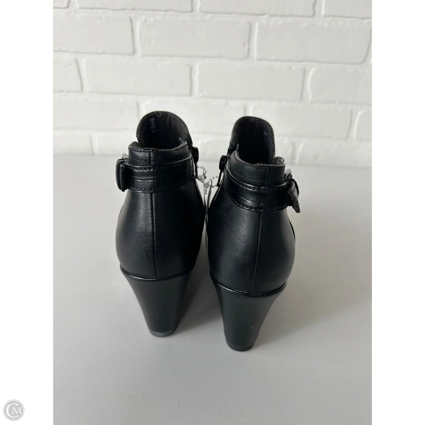 Boots Ankle Heels By Clarks In Black, Size: 8.5