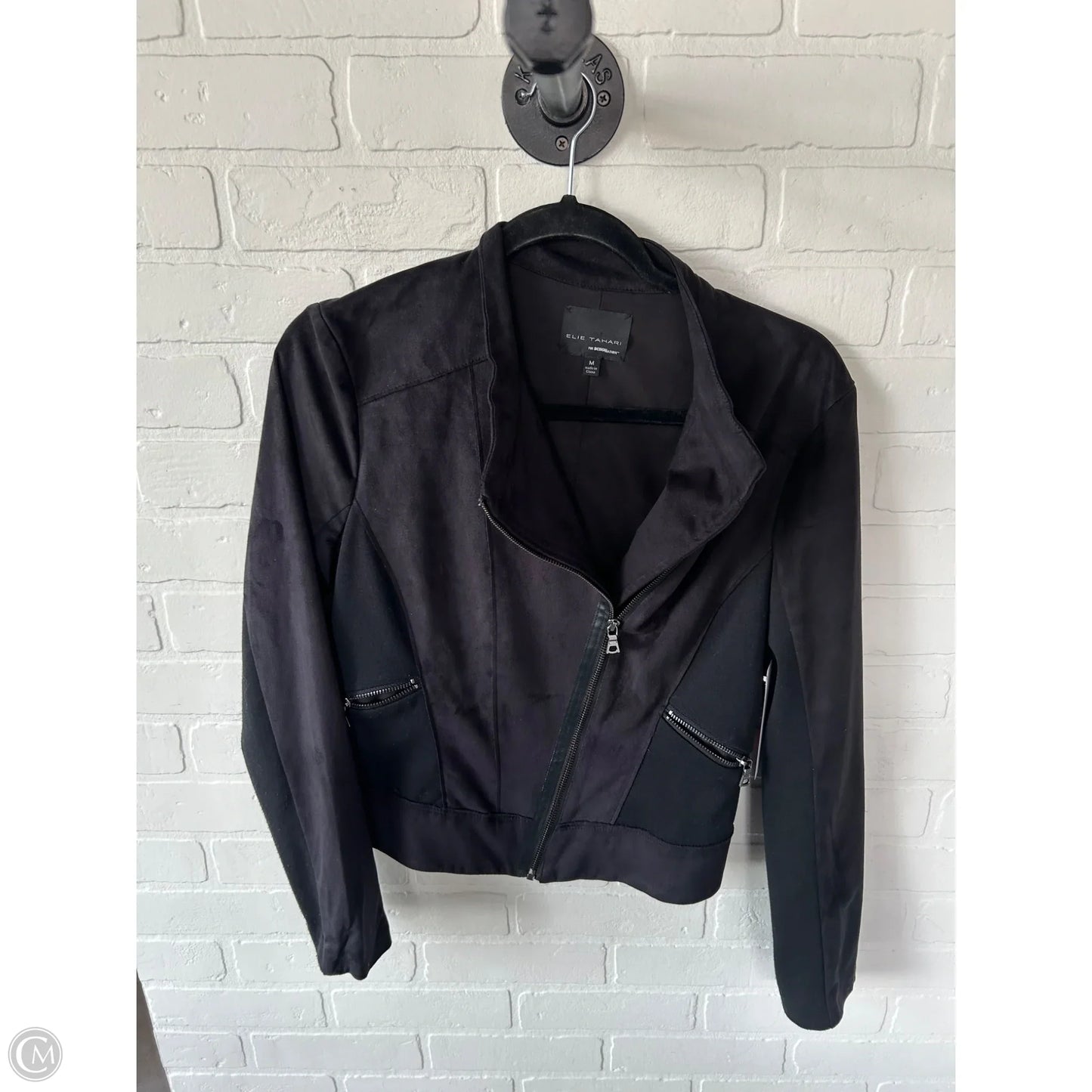 Jacket Moto By Elie Tahari In Black, Size: M