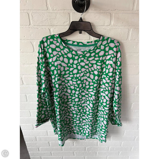 Top 3/4 Sleeve By Crown And Ivy In Green & White, Size: Xl