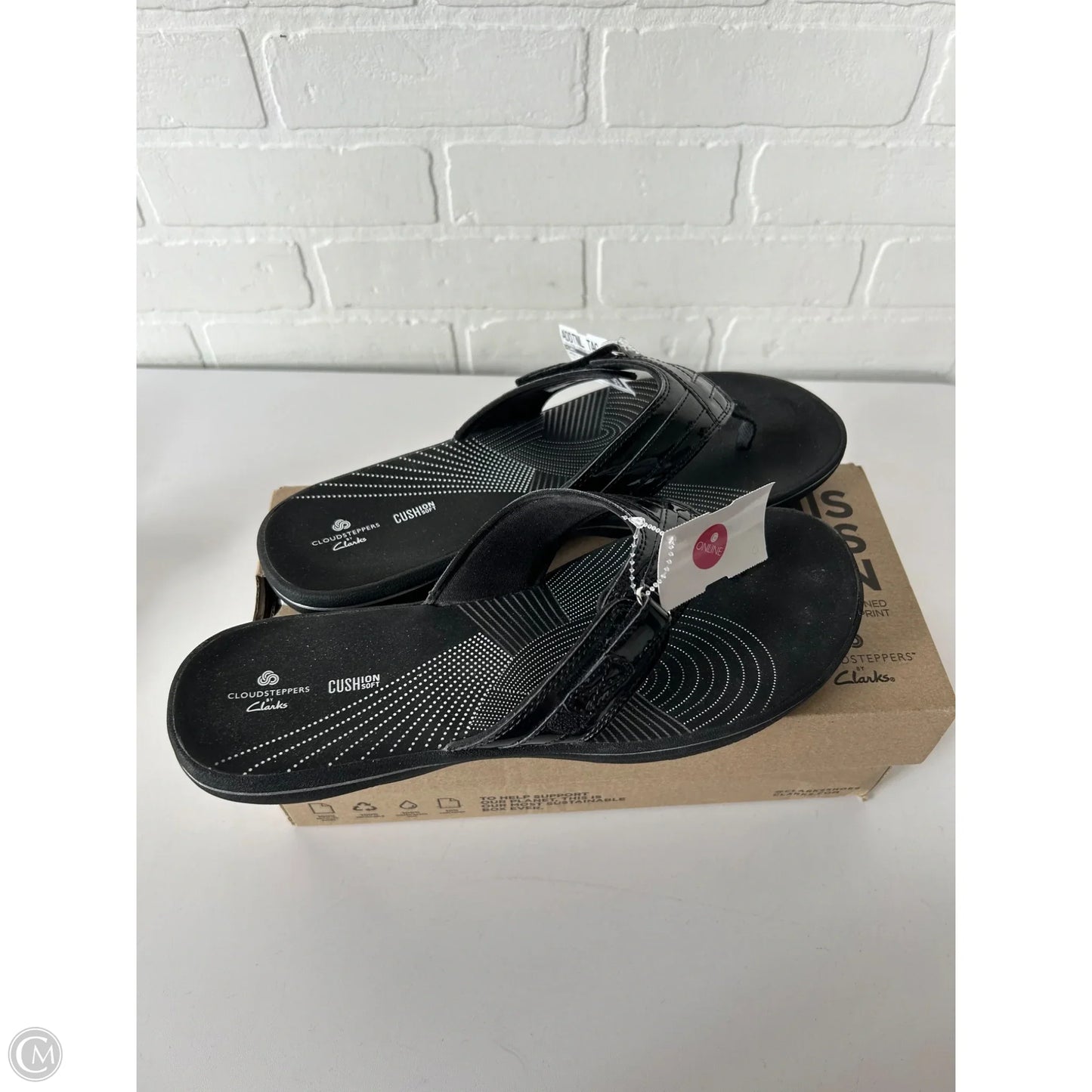 Sandals Flip Flops By Clarks In Black, Size: 11
