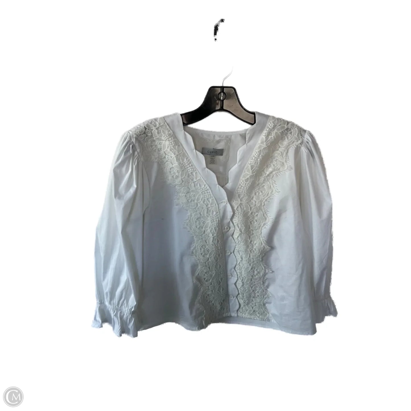 Top 3/4 Sleeve By Cupio In White, Size: L