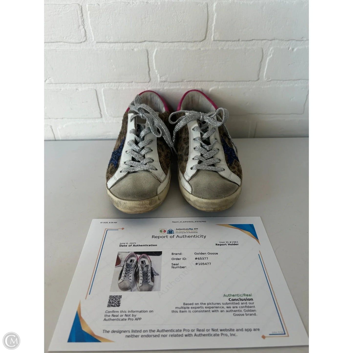 Shoes Luxury Designer By Golden Goose In Animal Print, Size: 7.5