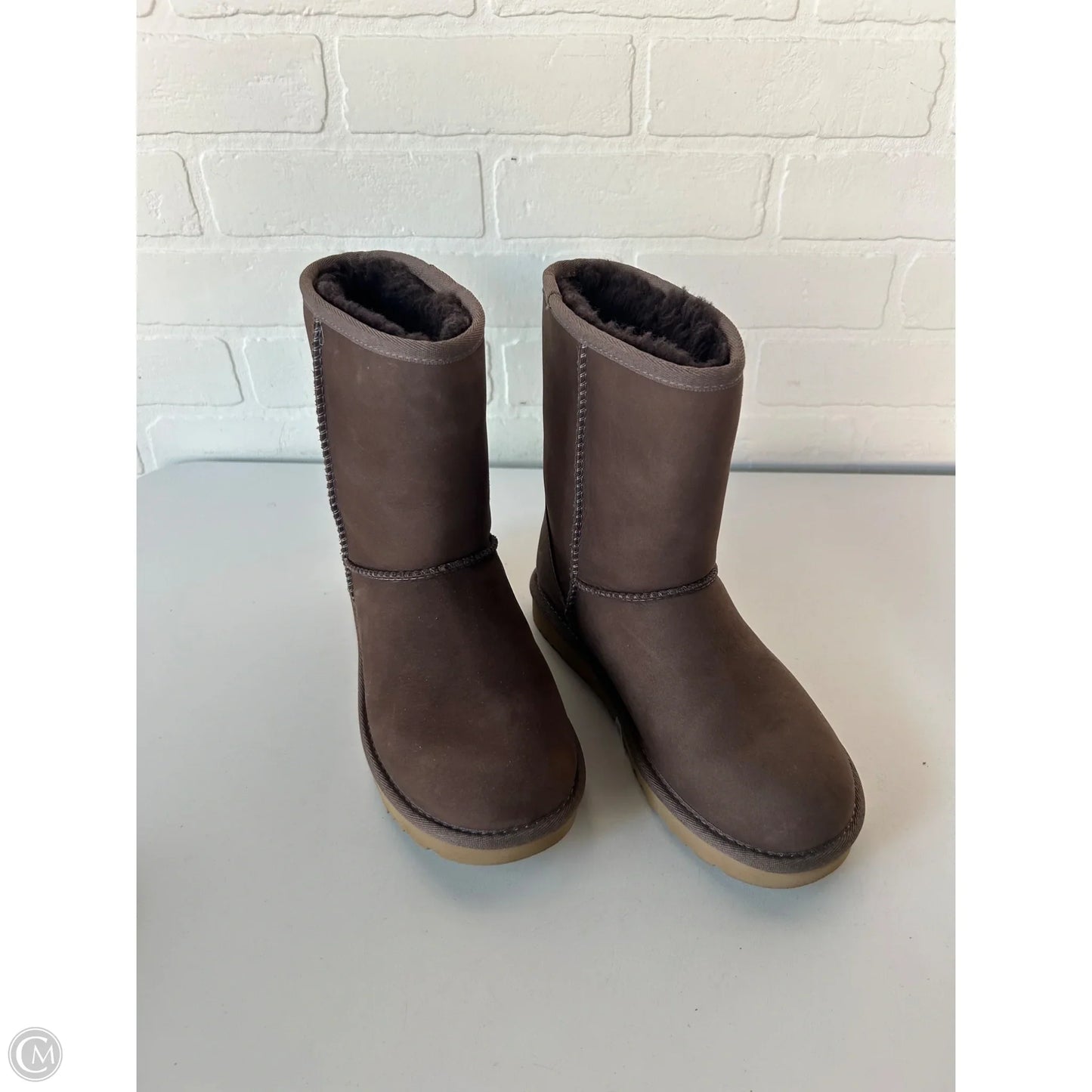 Boots Designer By Ugg In Brown, Size: 5