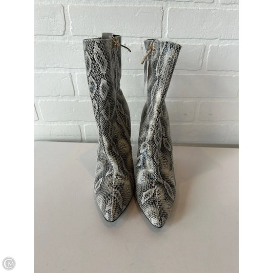 Boots Mid-calf Heels By Fashion Nova In Black & White, Size: 6.5