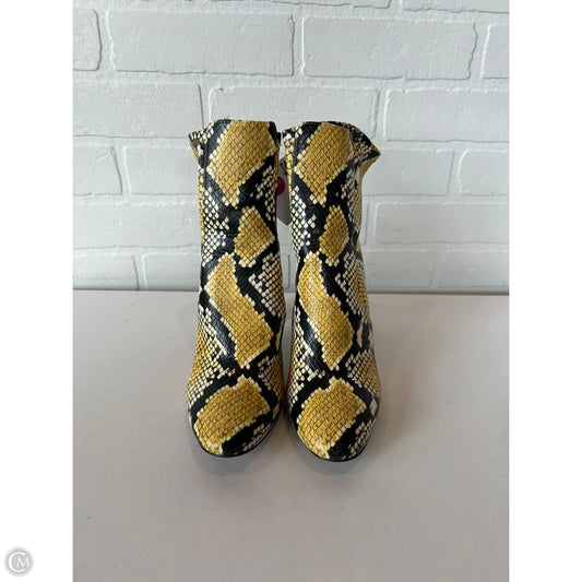 Boots Mid-calf Heels By Aldo In Black & Yellow, Size: 7.5