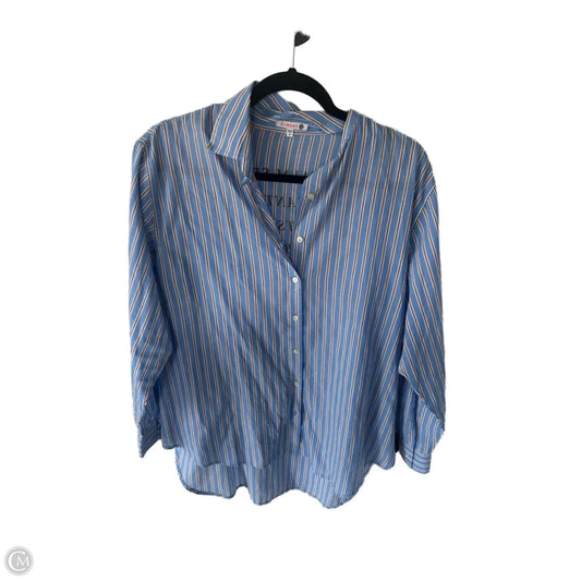 Top Long Sleeve By Sundry In Blue & White, Size: M