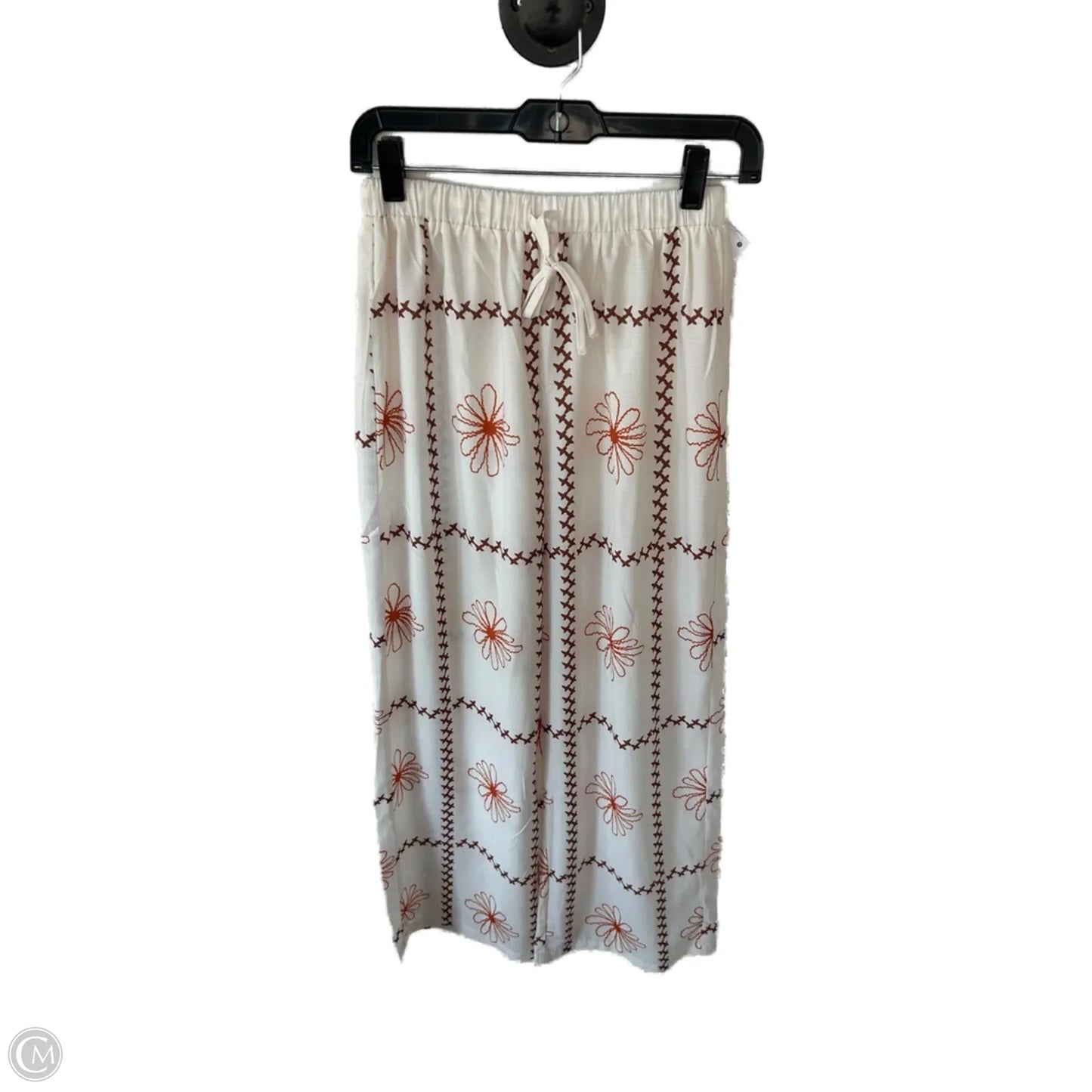 Pants Wide Leg By Forever 21 In Cream & Orange, Size: 4