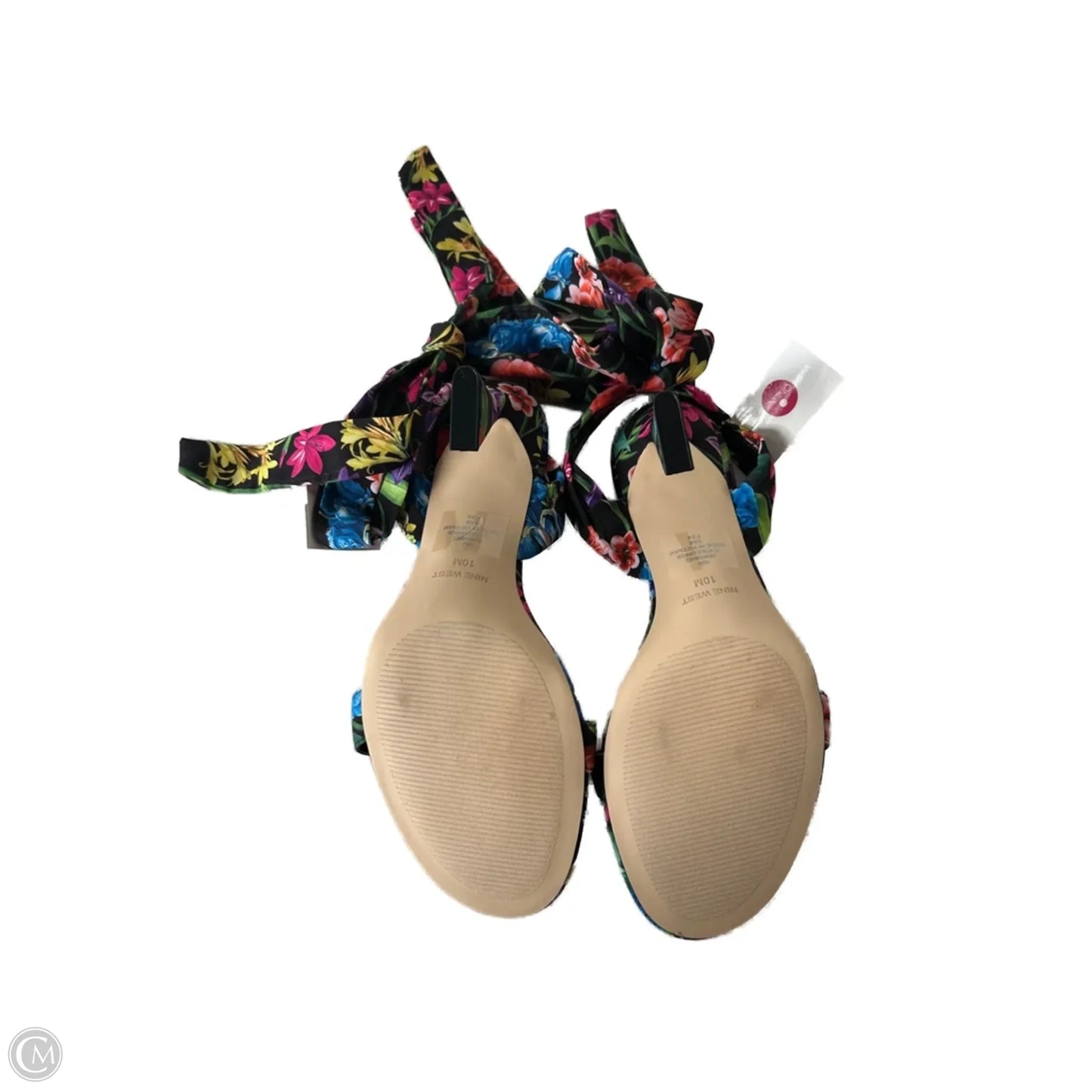 Sandals Heels Block By Nine West In Black, Size: 10