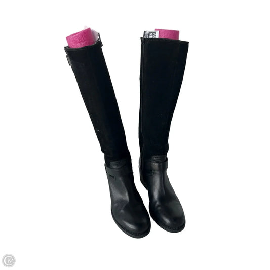 Boots Knee Heels By Clarks In Black, Size: 6