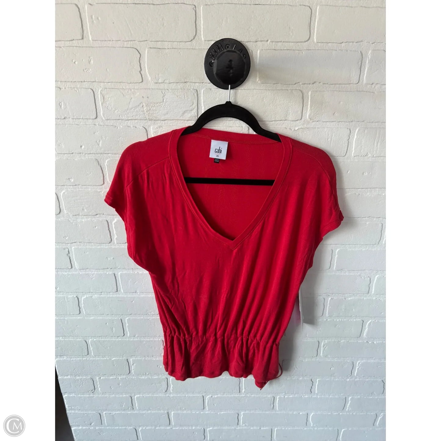 Top Short Sleeve Basic By Cabi In Red, Size: Xs