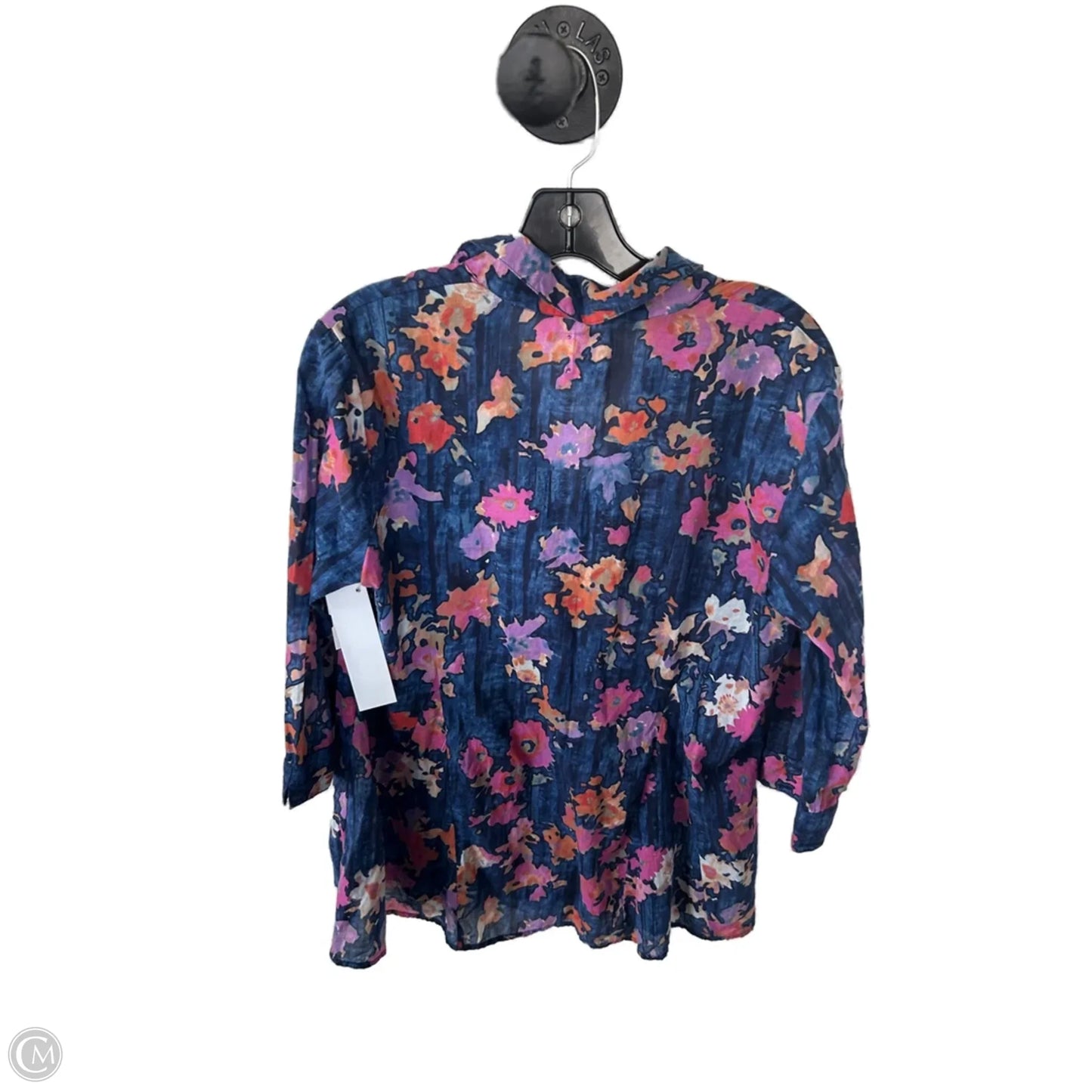Top Long Sleeve By Nic + Zoe In Blue, Size: S