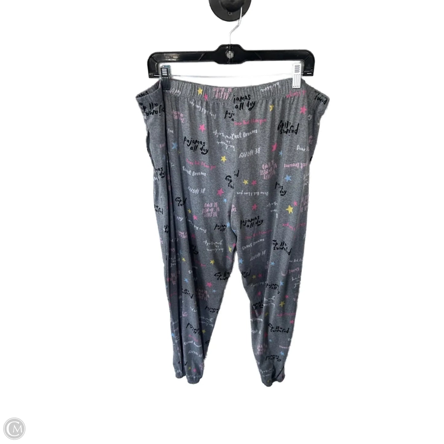 Pajamas 2pc By Joyspun In Black & Grey, Size: 2x