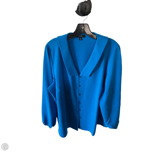 Top Long Sleeve By Alfani In Blue, Size: 2x