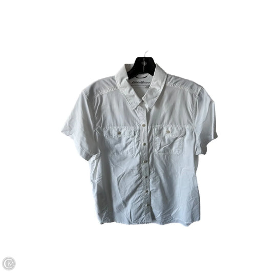 Top Short Sleeve By Eddie Bauer In White, Size: M