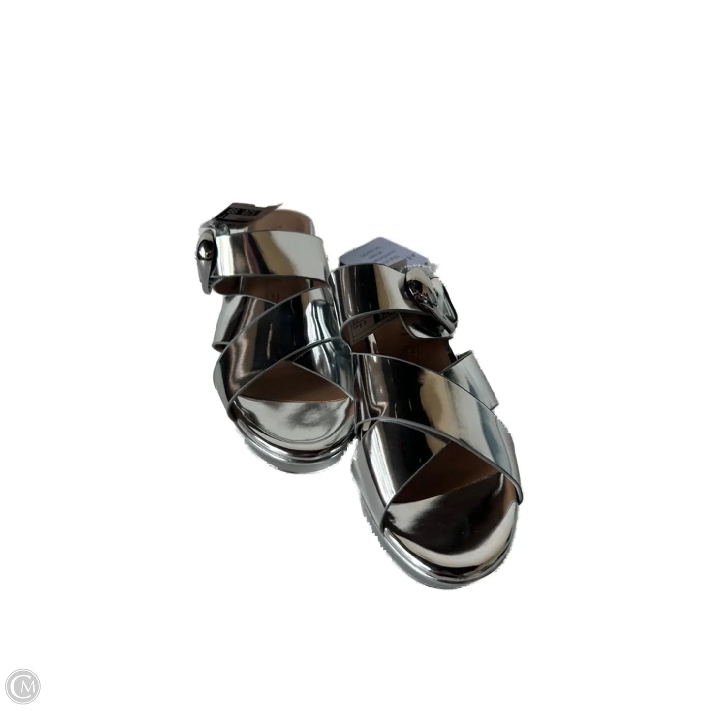 Sandals Heels Block By Aerosoles In Silver, Size: 9.5