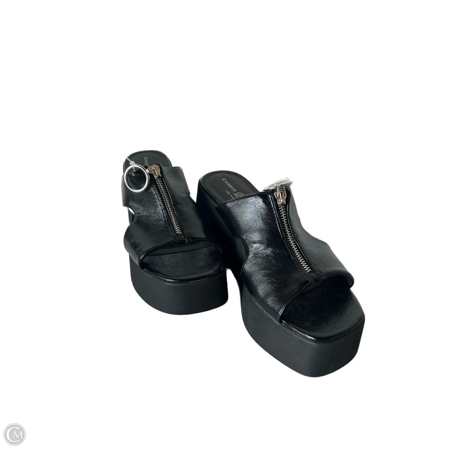 Sandals Heels Wedge By Chinese Laundry In Black, Size: 9.5