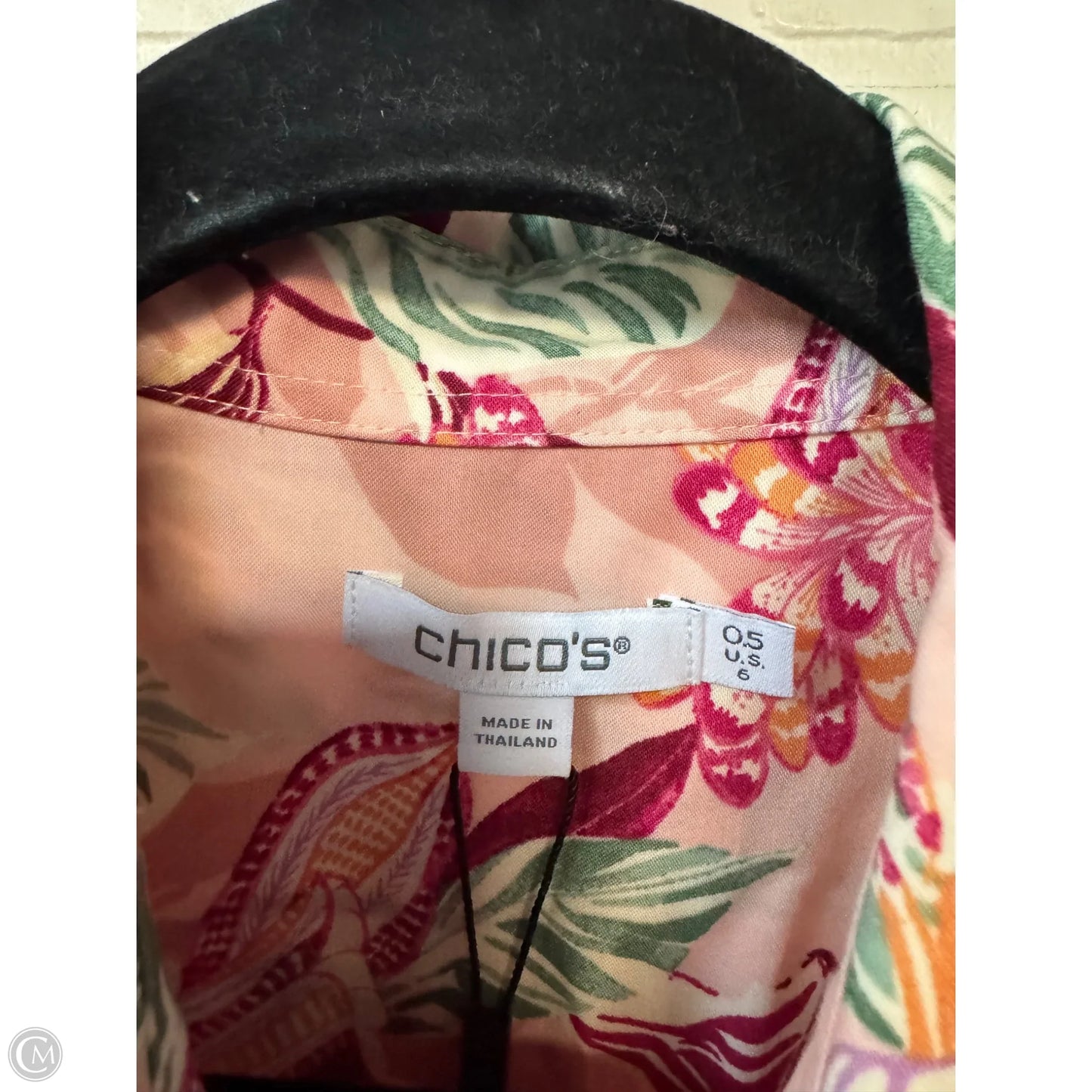 Top 3/4 Sleeve By Chicos In Pink, Size: S