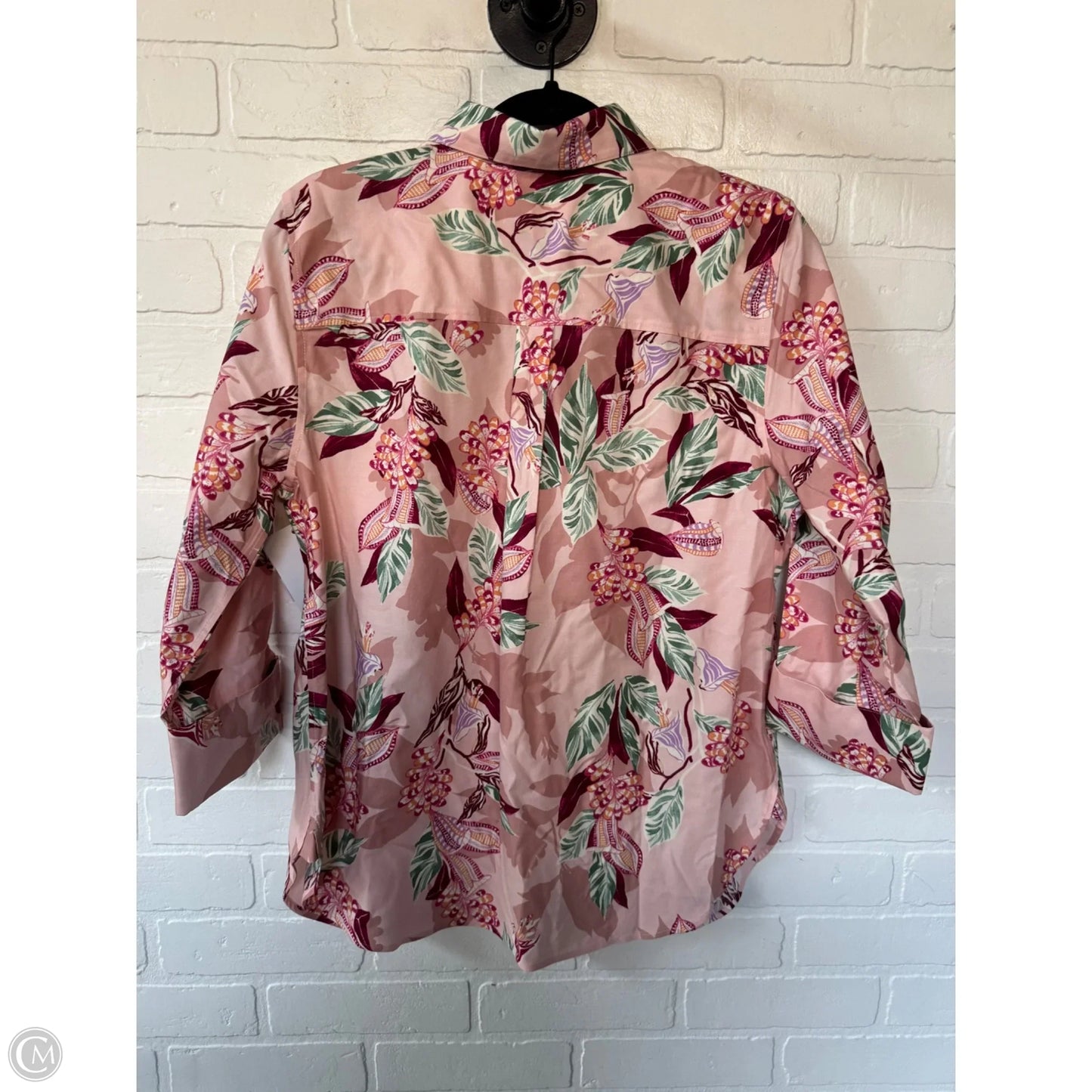Top 3/4 Sleeve By Chicos In Pink, Size: S