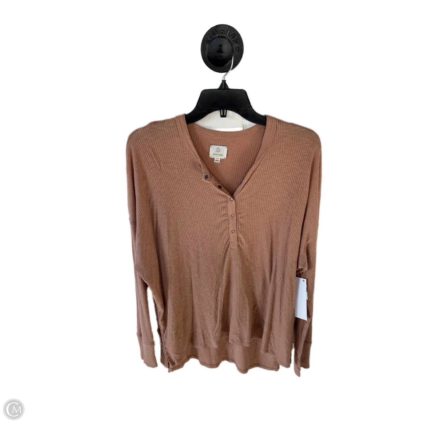Top Long Sleeve By Offline By Aerie In Brown, Size: S