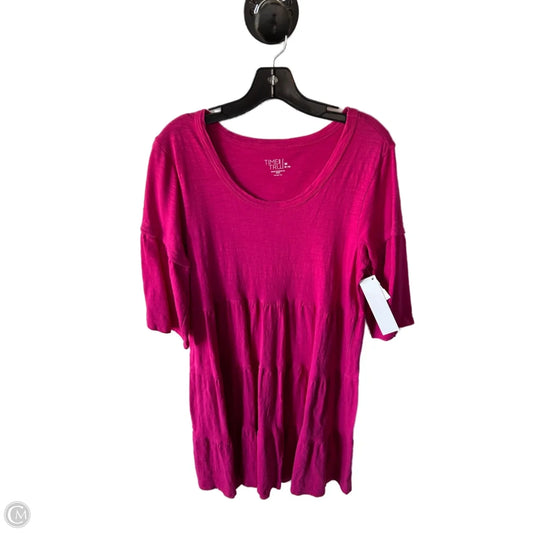 Dress Casual Midi By Time And Tru In Pink, Size: M