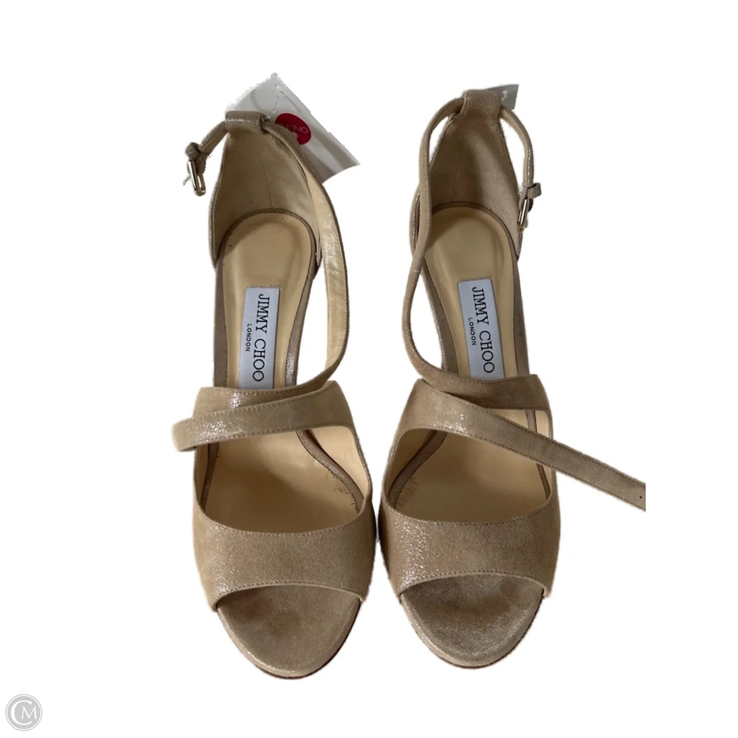 Shoes Luxury Designer By Jimmy Choo In Gold, Size: 8.5