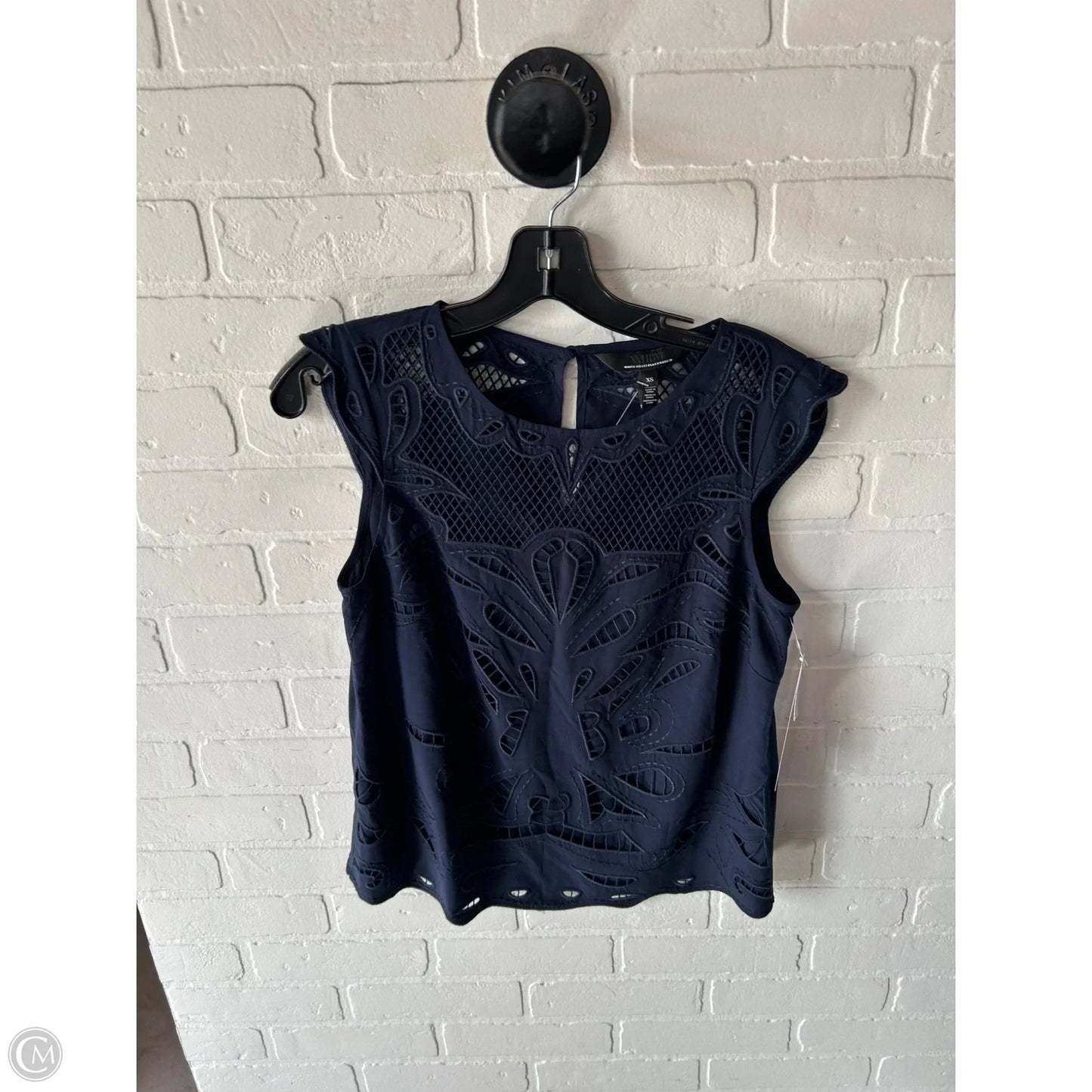 Top Sleeveless By White House Black Market In Navy, Size: Xs