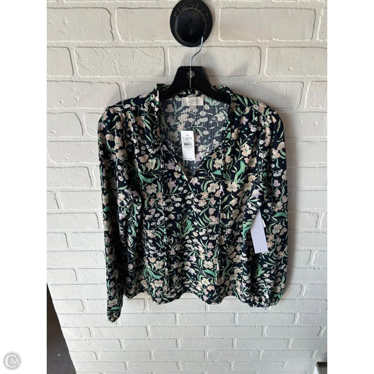 Top Long Sleeve By Loft In Blue & Green, Size: Xs