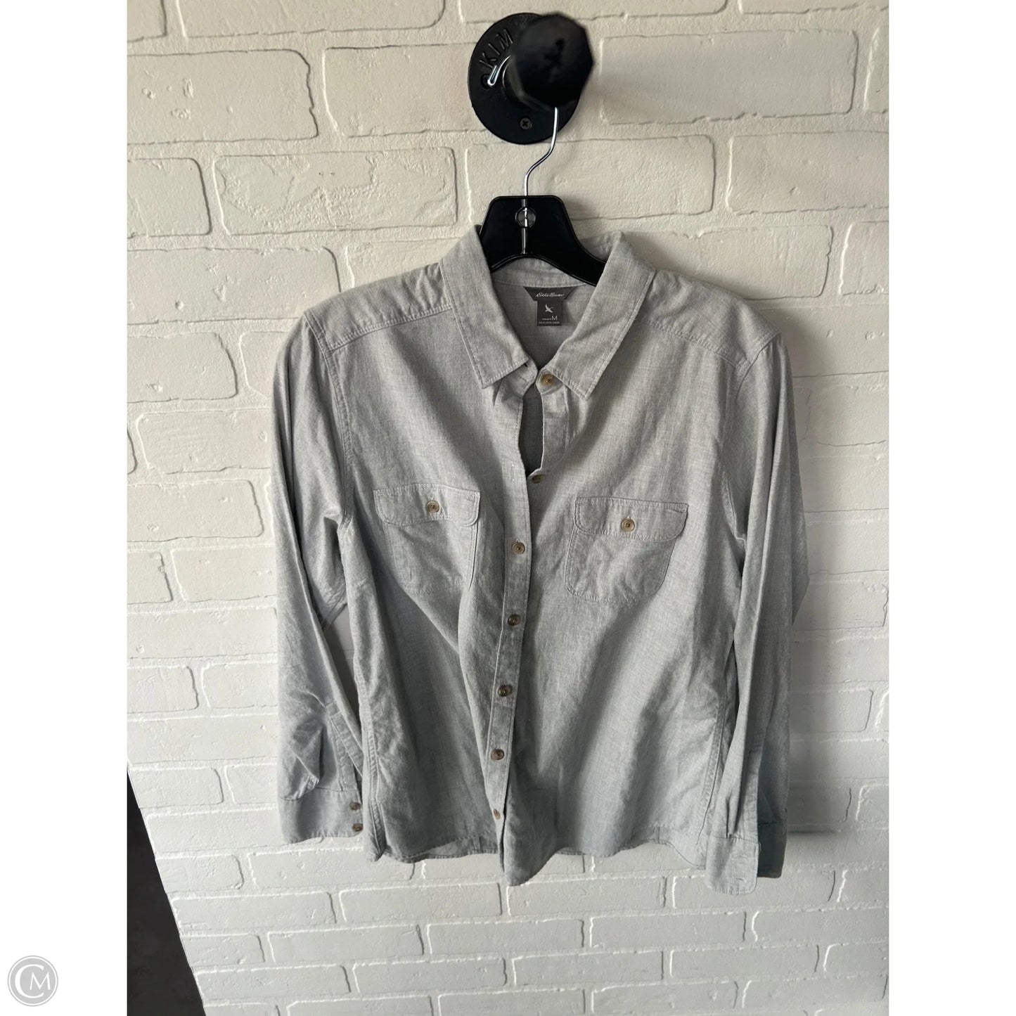 Top Long Sleeve By Eddie Bauer In Grey, Size: M