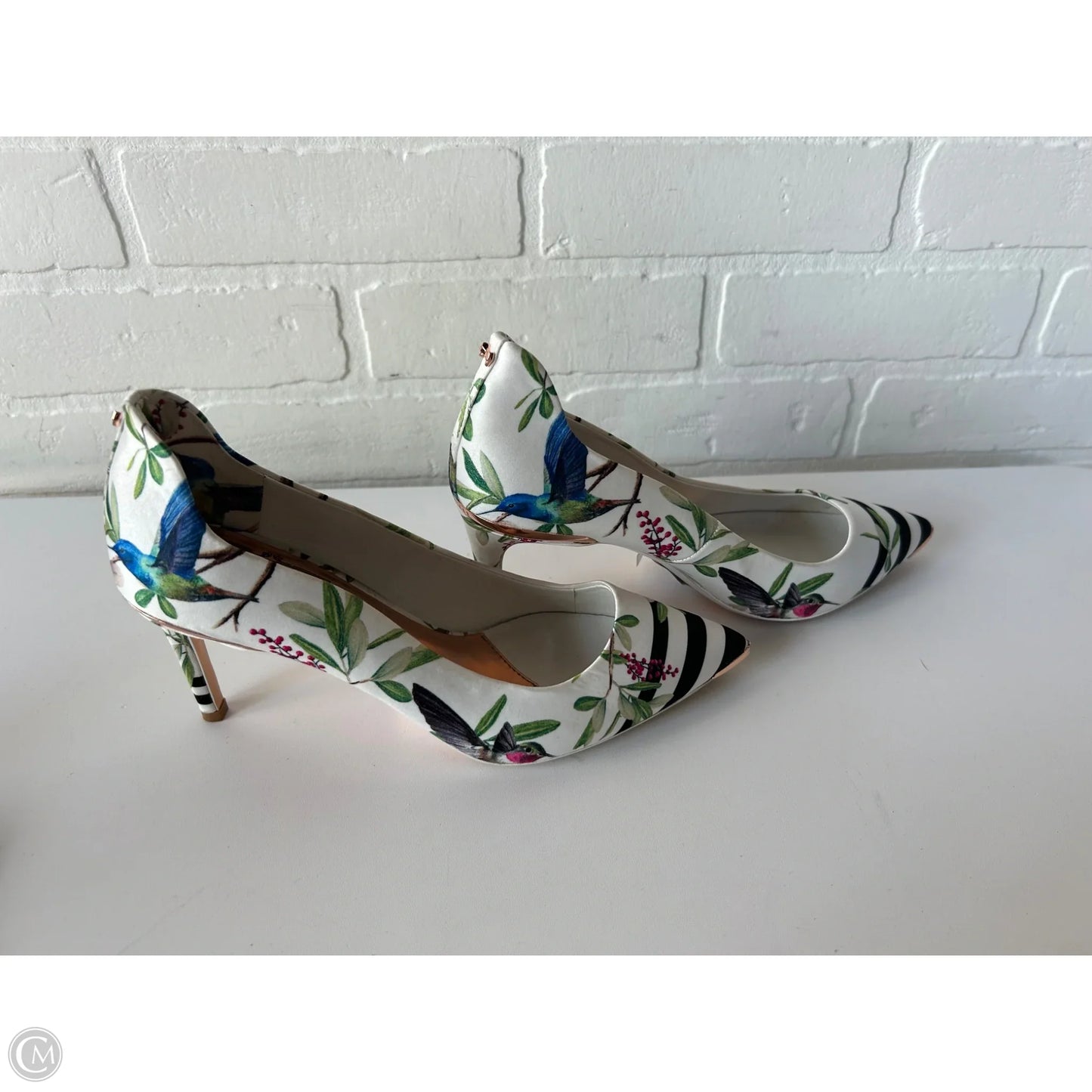 Shoes Heels Stiletto By Ted Baker In Black & White, Size: 6.5