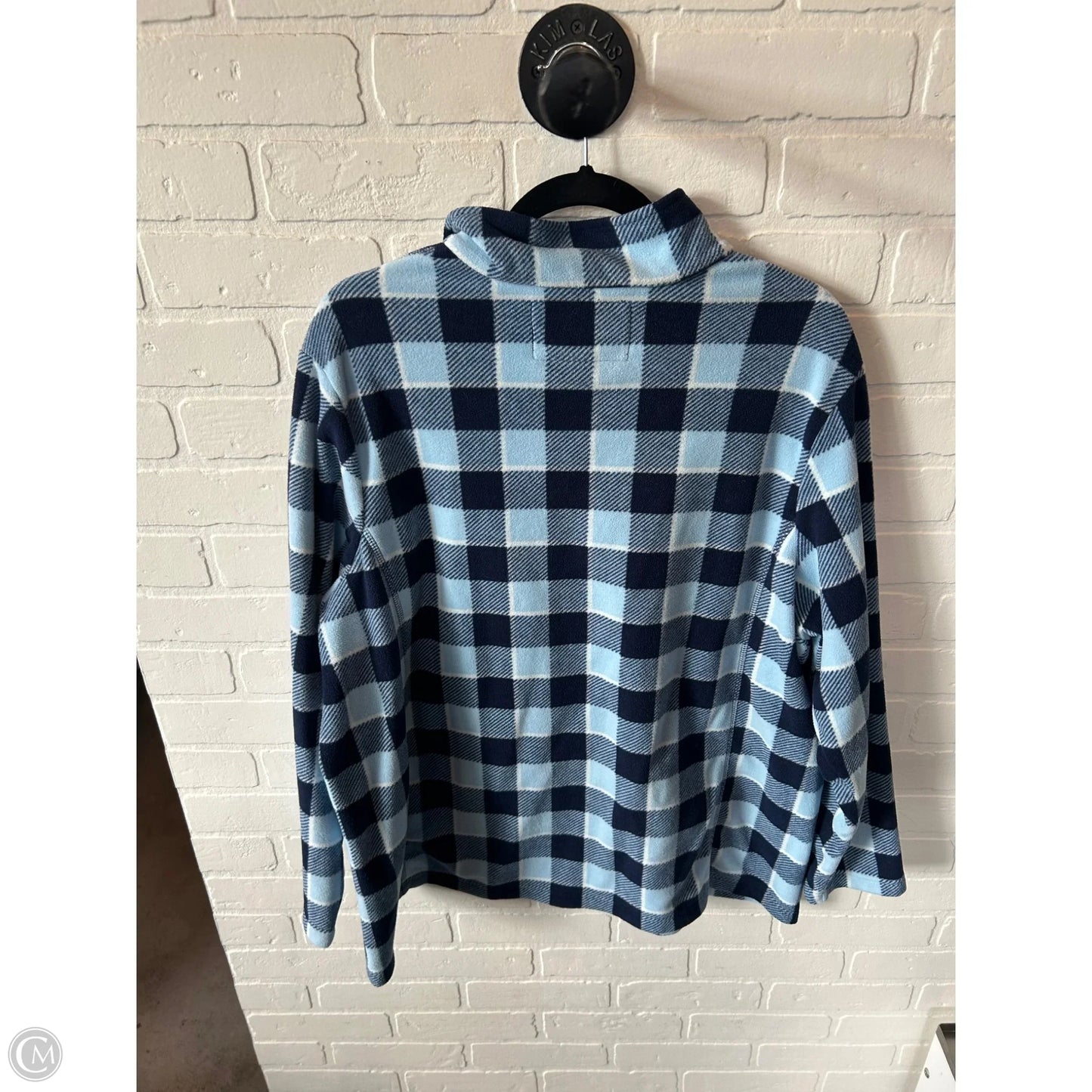 Jacket Fleece By Lands End In Blue & White, Size: 2x