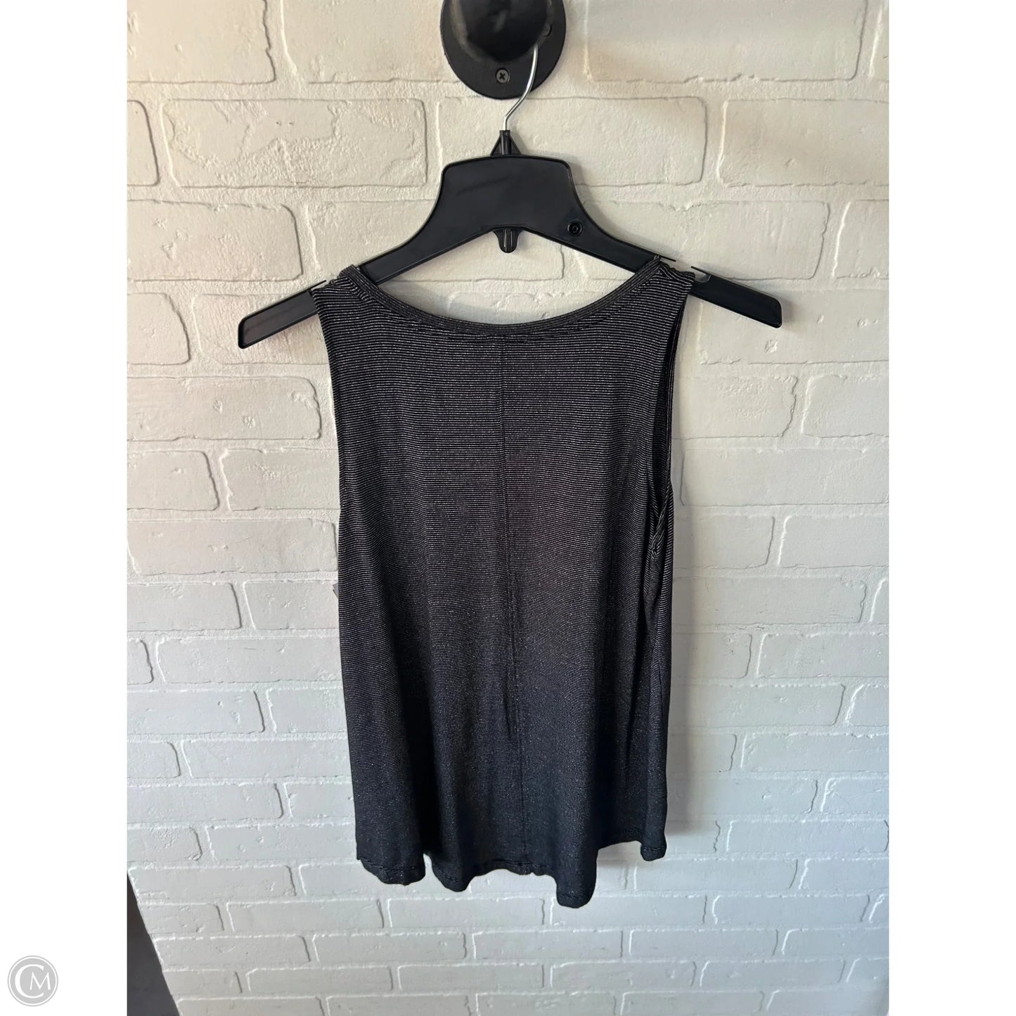 Top Sleeveless Basic By Nine West Apparel In Black & Silver, Size: M
