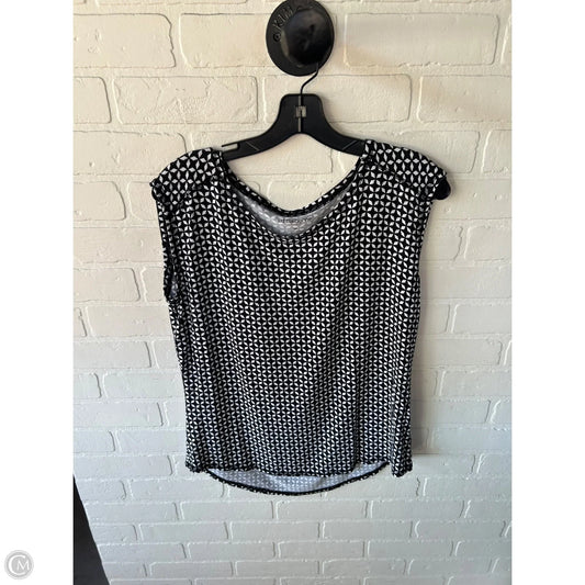 Top Sleeveless By Liz Claiborne In Black & White, Size: M