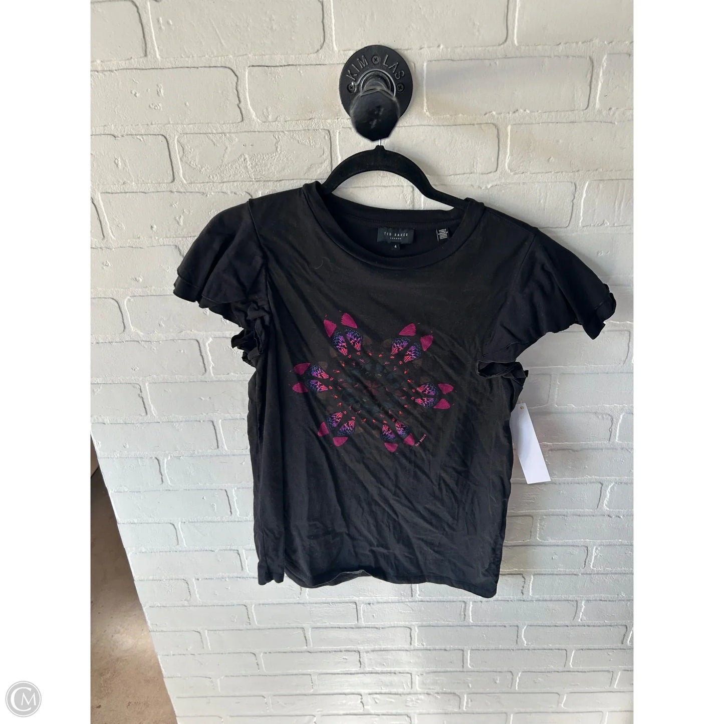 Top Short Sleeve By Ted Baker In Black, Size: Xl