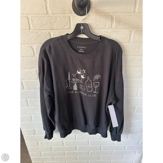 Sweatshirt Crewneck By Z Supply In Grey & White, Size: S