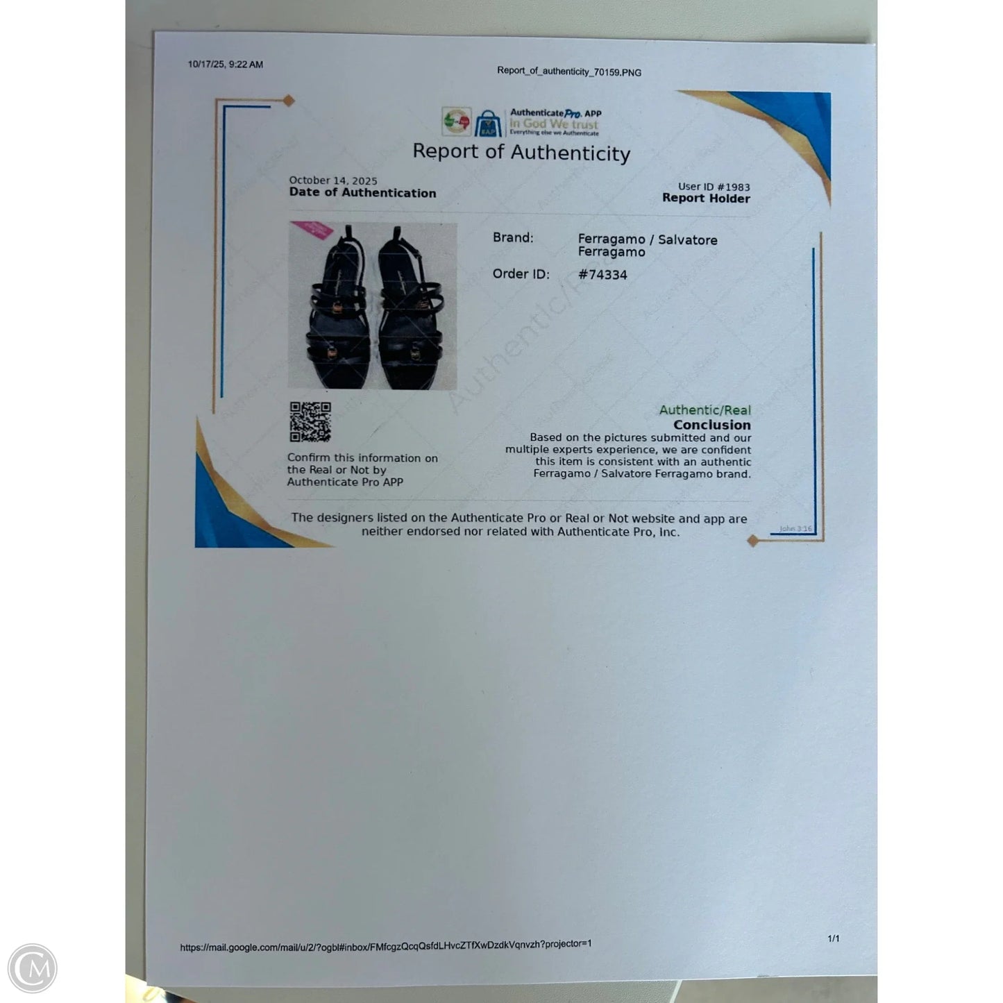 Sandals Luxury Designer By Ferragamo In Black, Size: 8.5