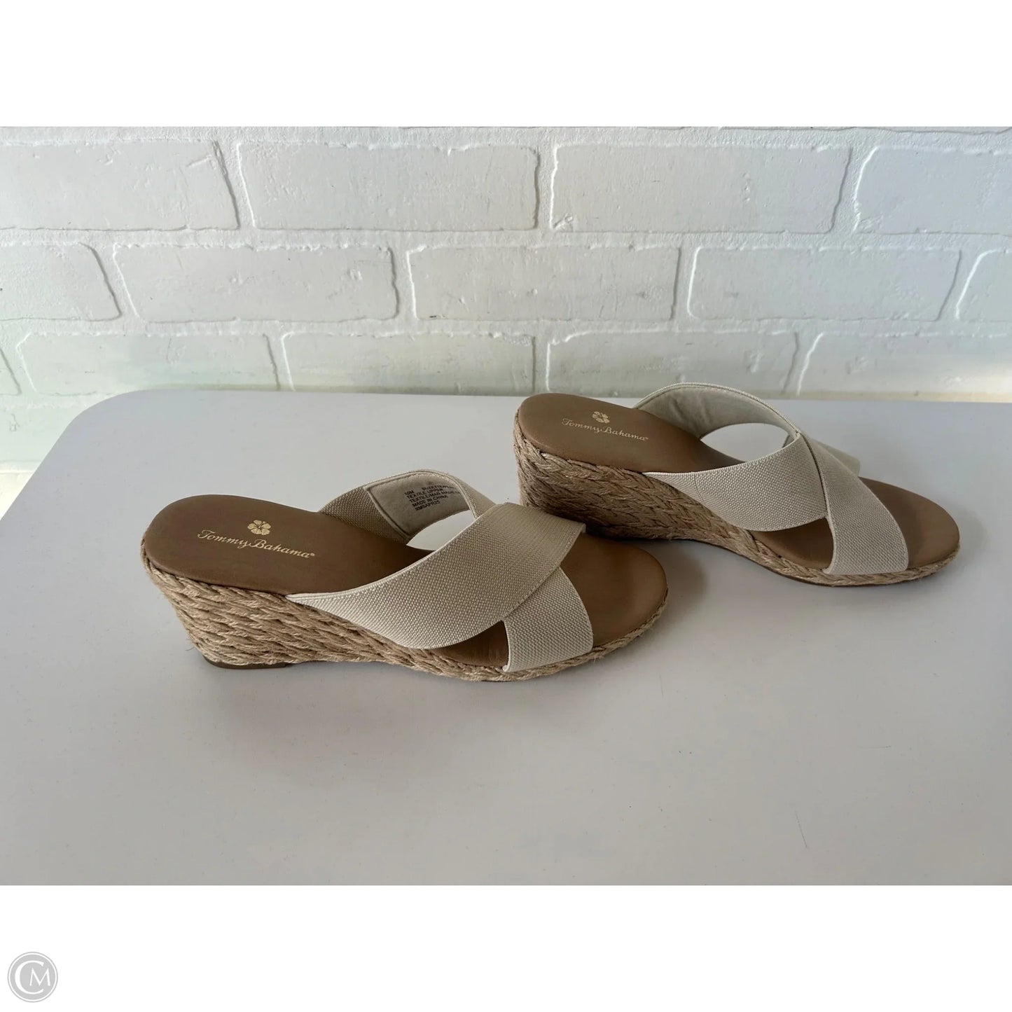 Sandals Heels Wedge By Tommy Bahama In Beige, Size: 10