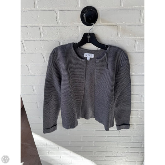 Sweater Cardigan By Elle In Grey, Size: L