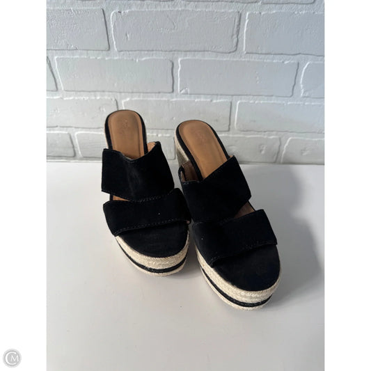 Sandals Heels Wedge By Crown Vintage In Black, Size: 8.5
