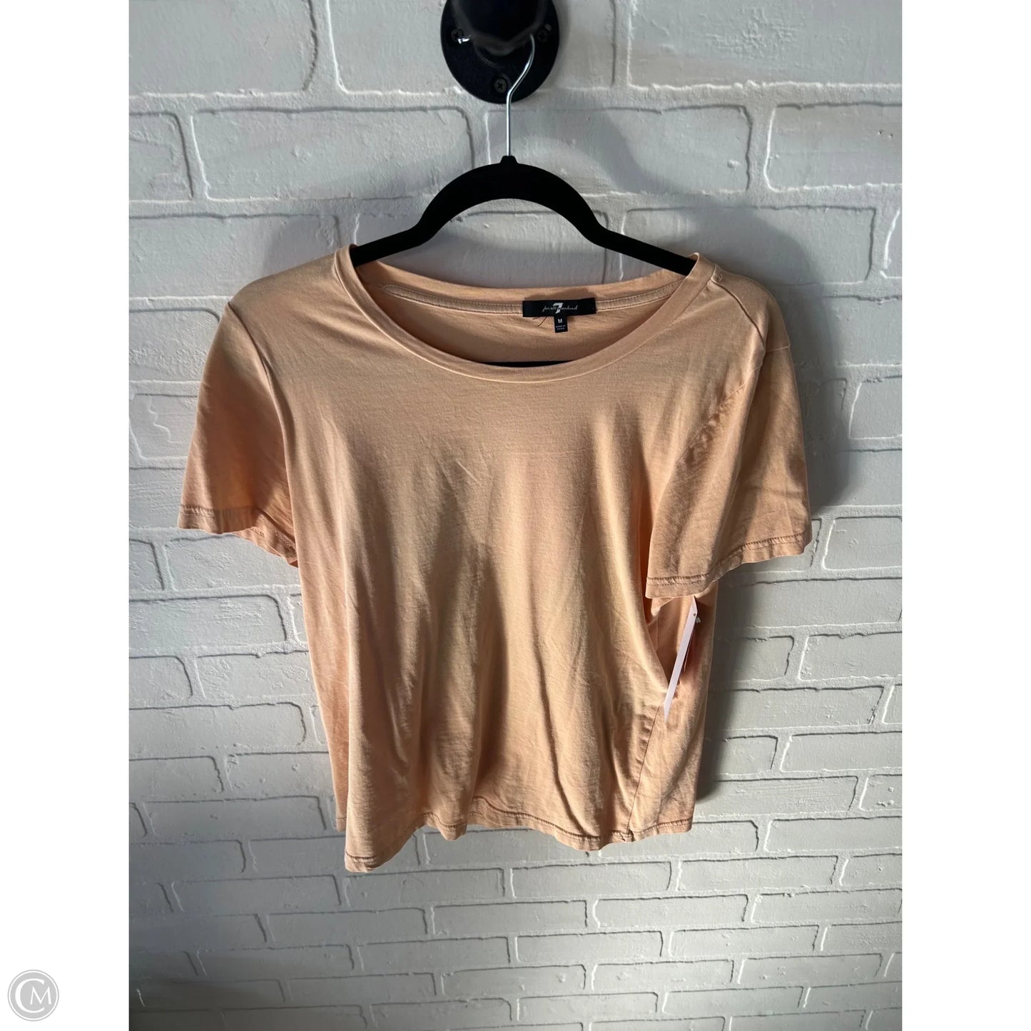 Top Short Sleeve Basic By 7 For All Mankind In Orange, Size: M