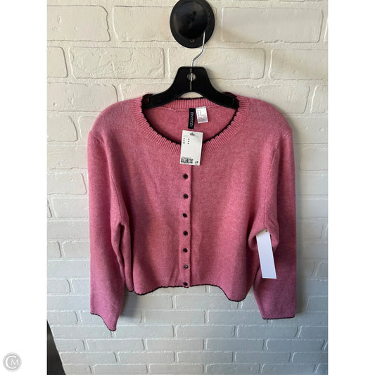 Sweater Cardigan By Divided In Pink, Size: M