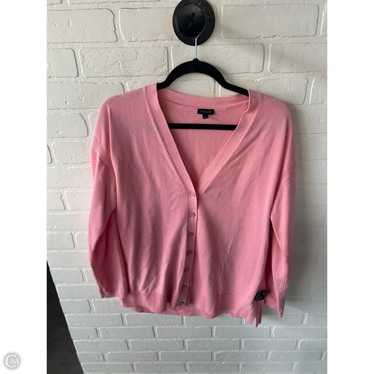 Sweater Cardigan By Talbots In Pink, Size: L