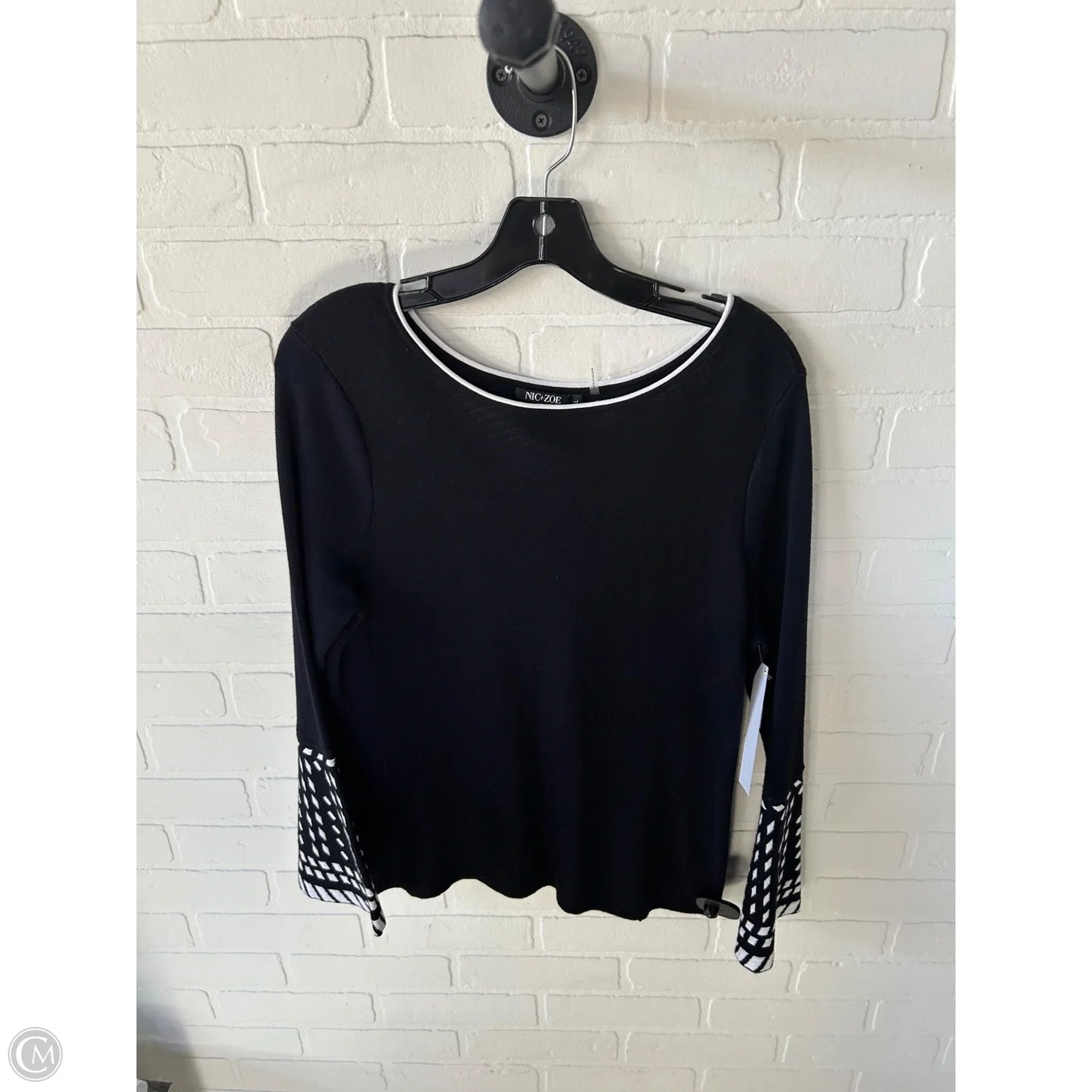 Sweater By Nic + Zoe In Black & White, Size: L