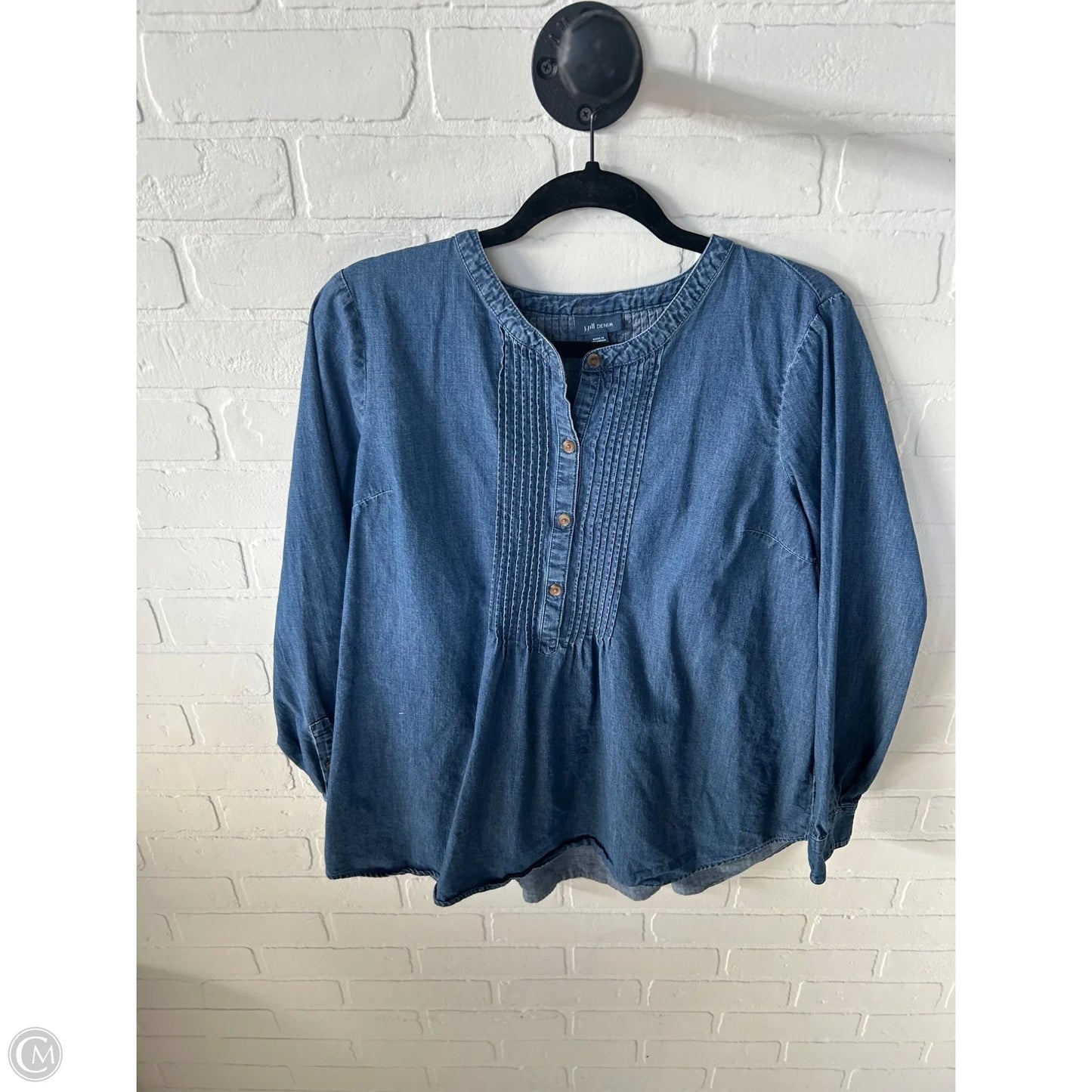 Top Long Sleeve By J. Jill In Blue Denim, Size: M
