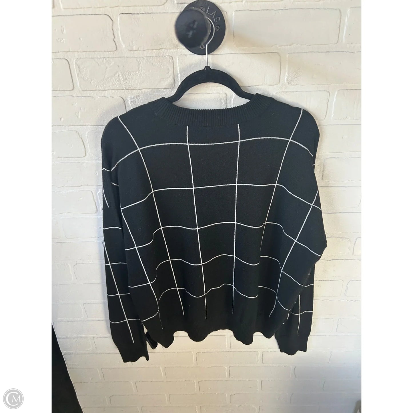 Sweater By Tahari In Black & White, Size: L