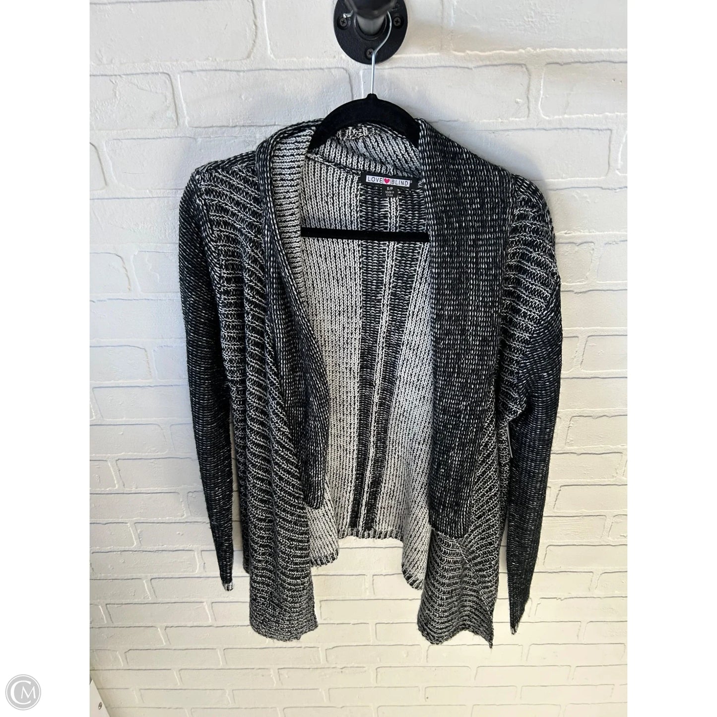 Sweater Cardigan By Clothes Mentor In Black & Grey, Size: S